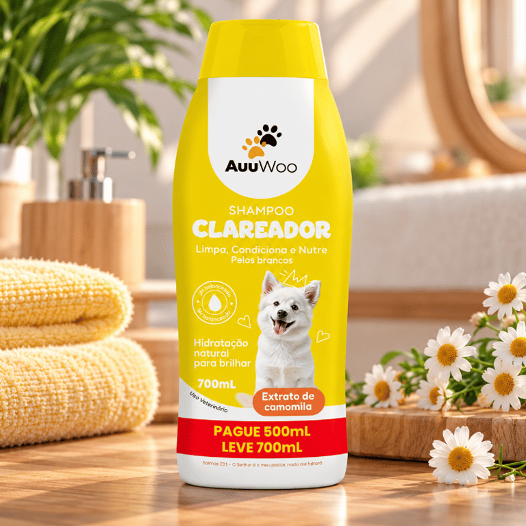 Shampoo Clareador Para Cães Pelos Brancos 700ml