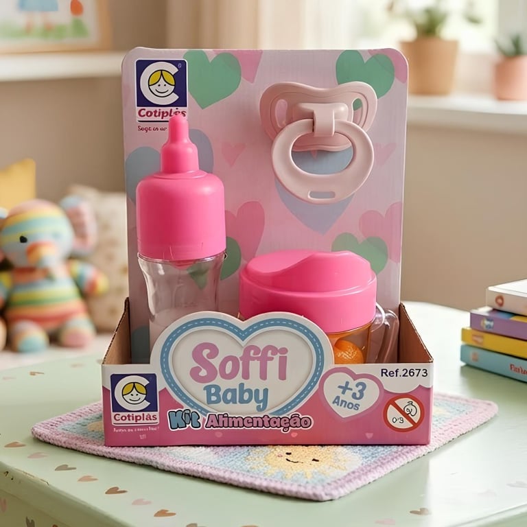 Kit Alimentação Soffi Baby Cotiplás Mamadeira Copo Chupeta