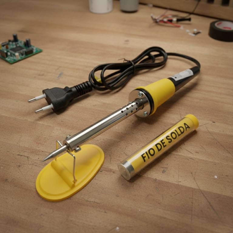 Kit Ferro Soldador Com Tubo de Fio de Solda