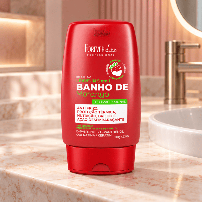 Leave-in 5 em 1 Banho De Verniz Morango Forever Liss 140g