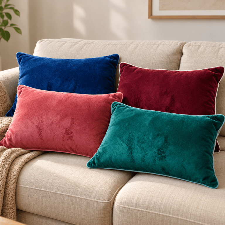 Almofada Decorativa Retangular em Veludo Macio 30x45cm com Acabamento Delicado nas Bordas