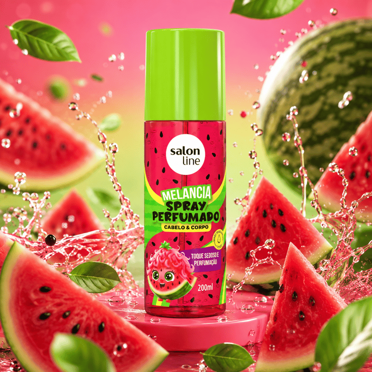 Spray Perfumado Cabelo e Corpo Kids Melancia Salon Line 200ml
