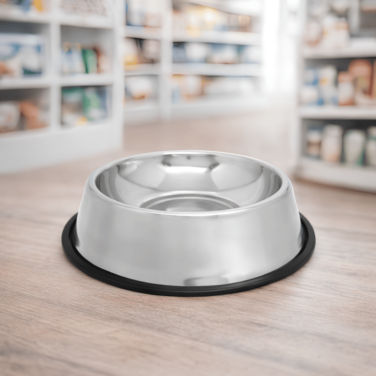 Comedouro Inox Antiderrapante 850ml Para Cães E Gatos