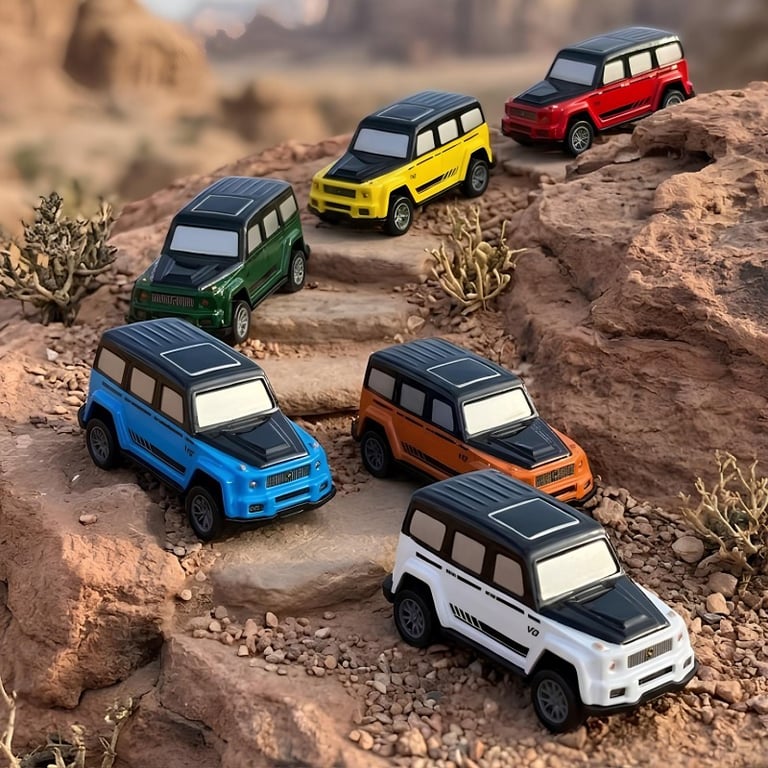 Kit Jeep Com 6 Carrinhos Die Cast Metal Colecionável