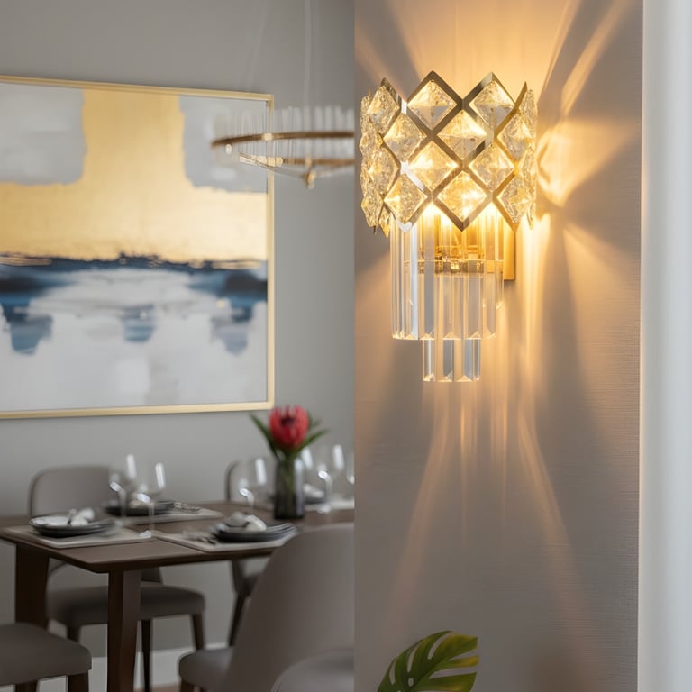 Arandela de Cristal Premium Gold Design Luxuoso