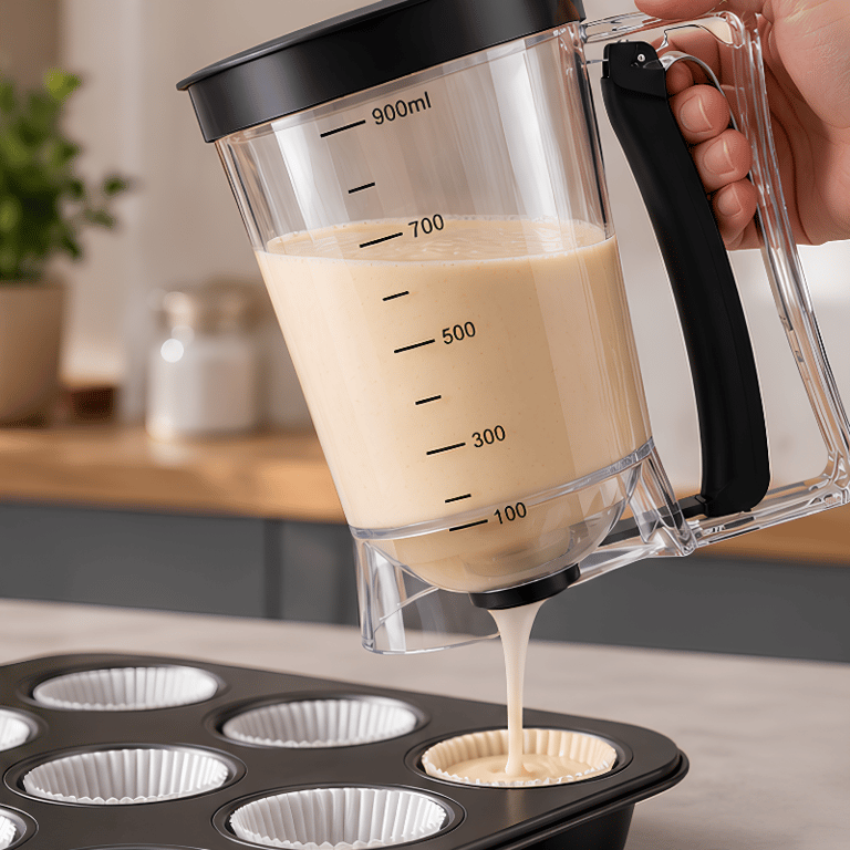 Dispensador de Massa 900ml com Medidor Graduado Dosador Manual para Preparos Culinários