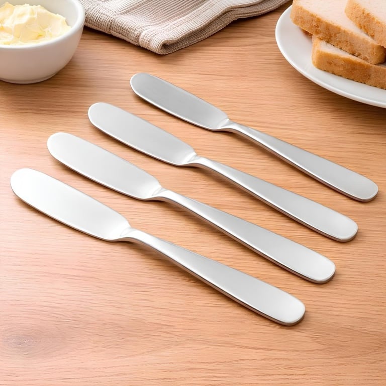Kit De Espátulas Em Inox Com 4 Peças Para Patês E Manteiga