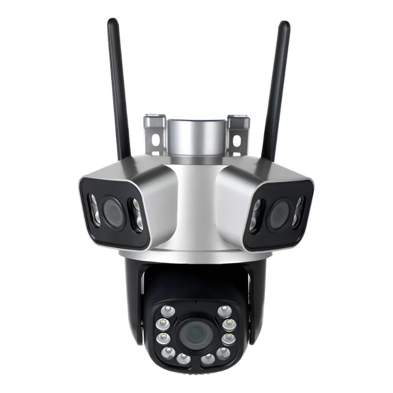 Câmera de Segurança Inteligente Multi Lentes WiFi