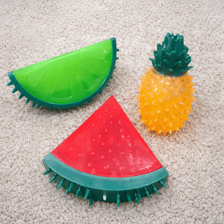 Brinquedo Mordedor Pet Frutas Texturizadas Interativas