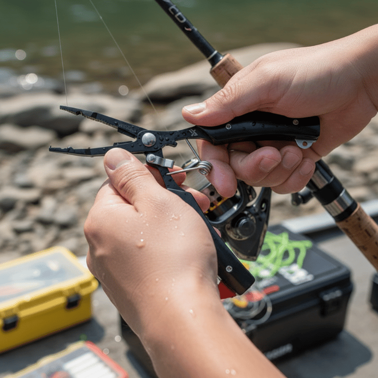Alicate de Pesca Multifunção com Canivete e Serra em Aço Inox