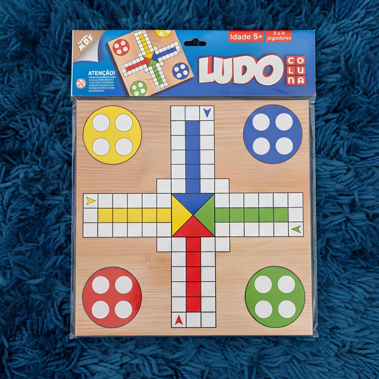 Jogo Ludo Com Tabuleiro De Mdf 16 Peças E 1 Dado