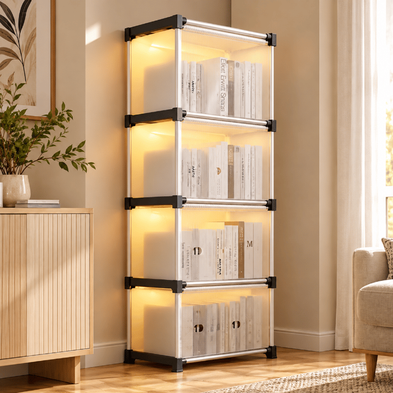 Estante Organizadora Modular Vertical 4 Nichos 43,5x28x126 cm Desmontável Multiuso 