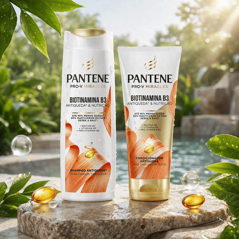 Kit Shampoo 300ml e Condicionador 150ml Pantene Biotinamina B3