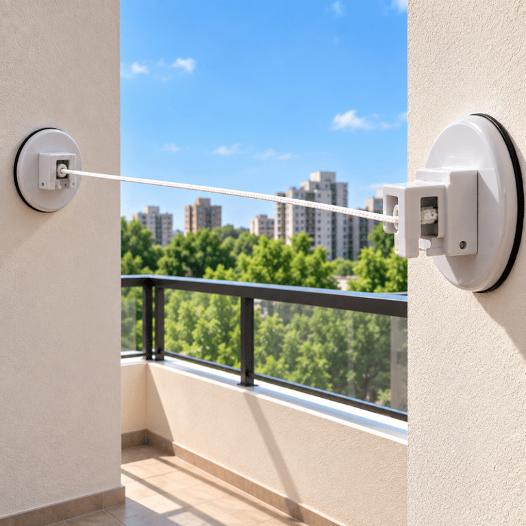 Varal Retrátil Portátil 5 Metros Com Ventosa Para Roupas Uso Interno E Externo