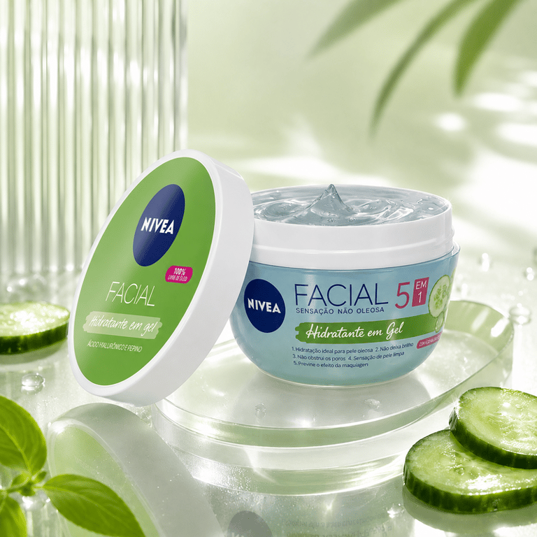 Gel Hidratante Facial 5 em 1 Ácido Hialurônico e Pepino Nivea 100g