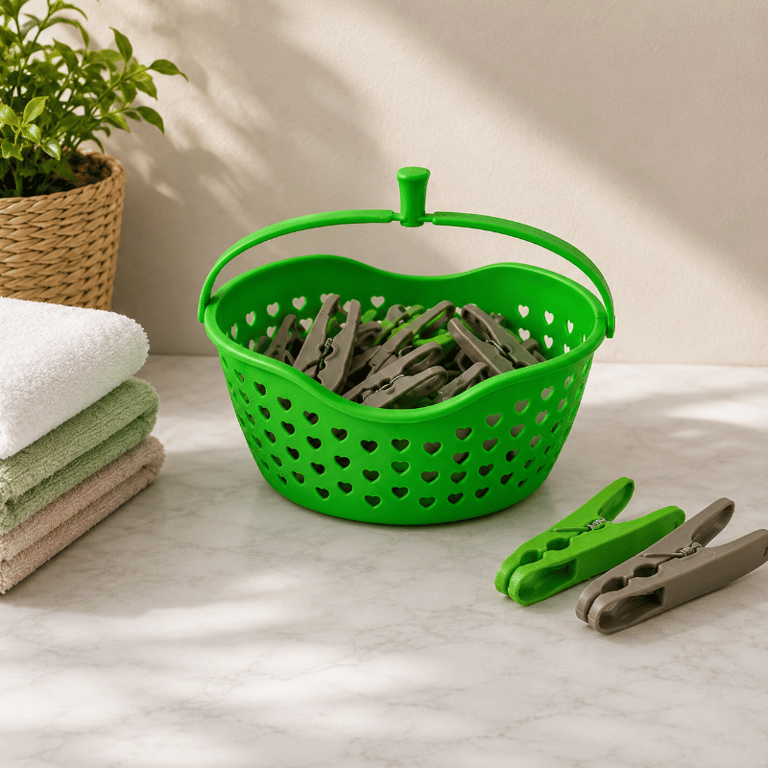 Kit Cesto Multiuso Com 24 Prendedores de Plástico 