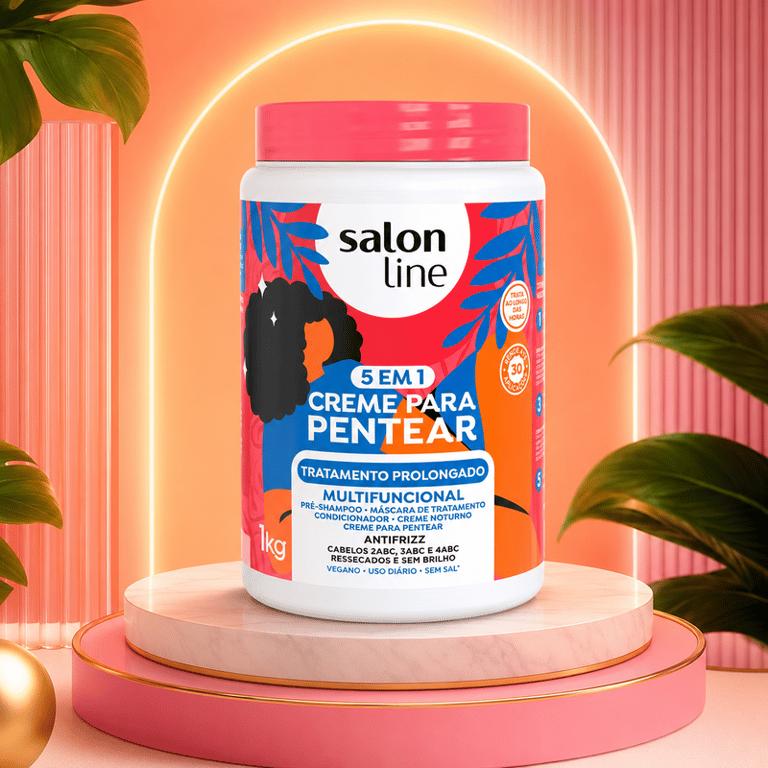 Creme Para Pentear Tratamento Prolongado Multifuncional 5 em 1 Salon Line 1kg