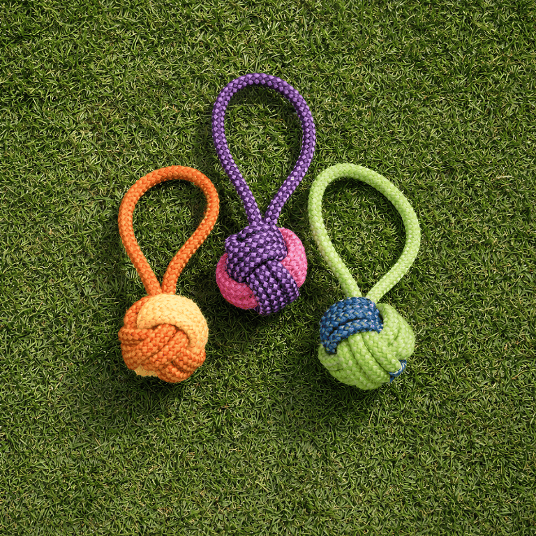 Brinquedo Pet Bola De Corda Com Alça Para Cães Resistente