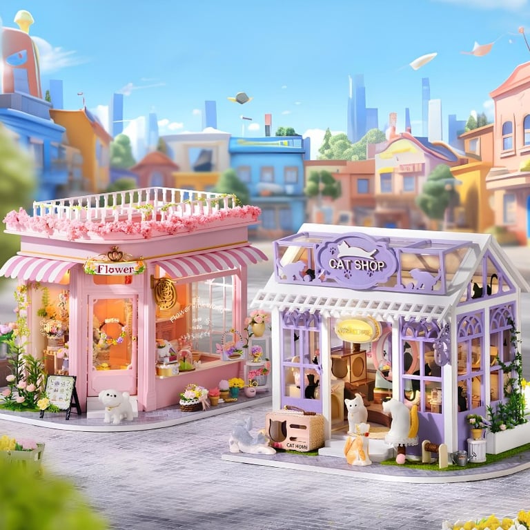 Kit De Montagem DIY Miniaturas Em Madeira Com LED Heart's Whisper Series