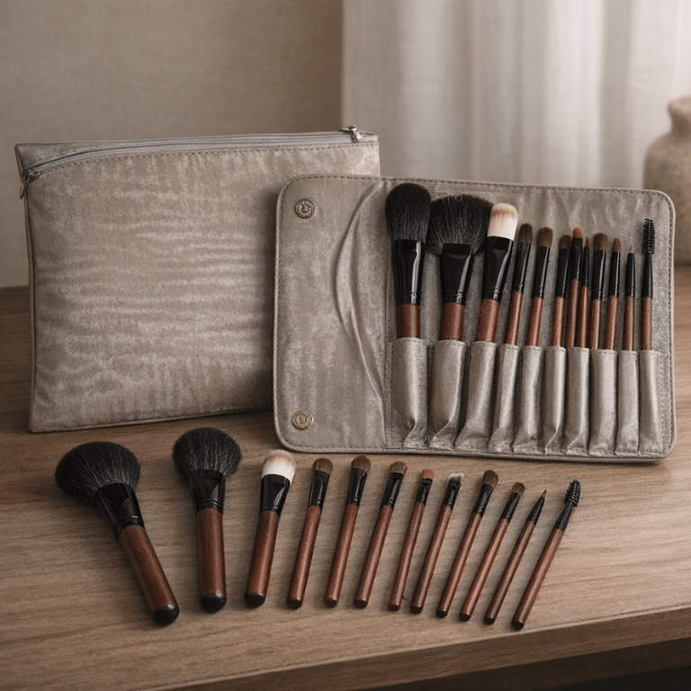 Kit 12 Pincéis Com Estojo e Necessaire