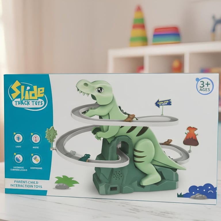 Pista De Brinquedo Dinossauro Com Escada Automática Luz E Som