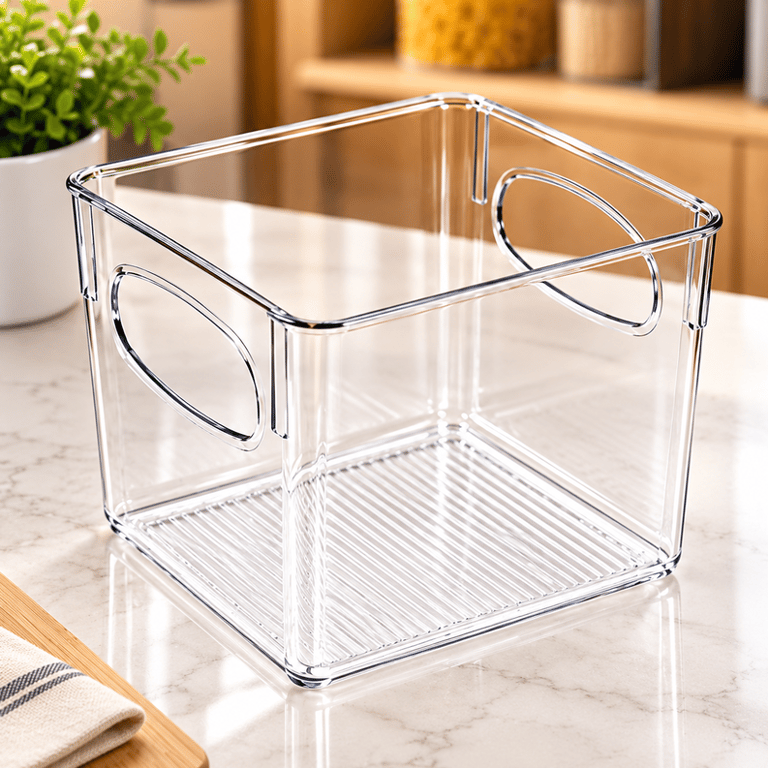 Organizador Transparente Multiuso 15x15x15cm Para Casa E Cozinha
