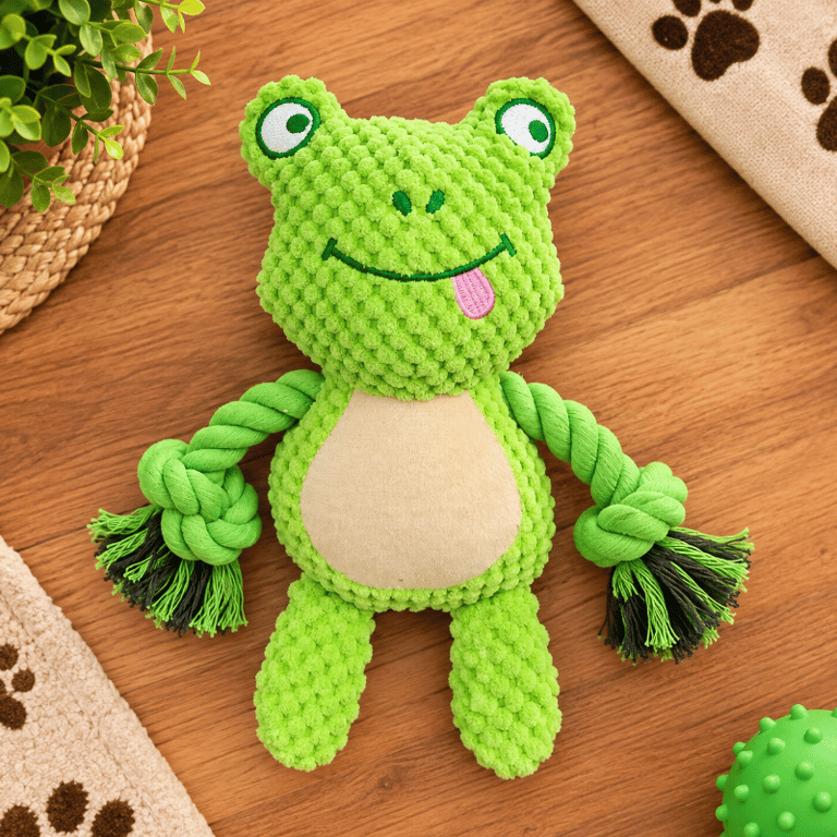 Brinquedo Sapo De Pelúcia Com Corda Para Pets