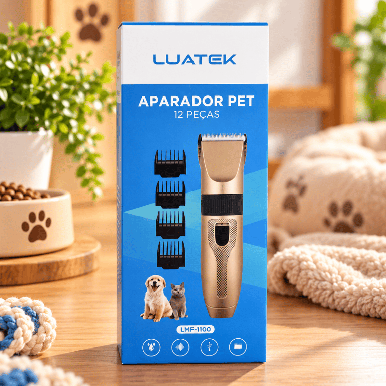 Kit Aparador De Pelos Para Pets Recarregável USB