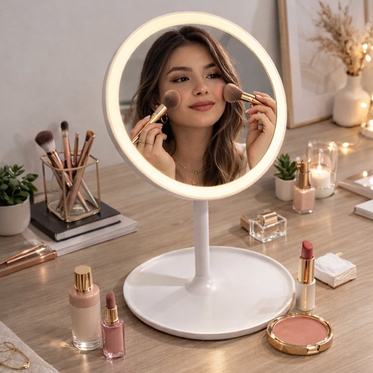 Espelho de Maquiagem com Luz Led