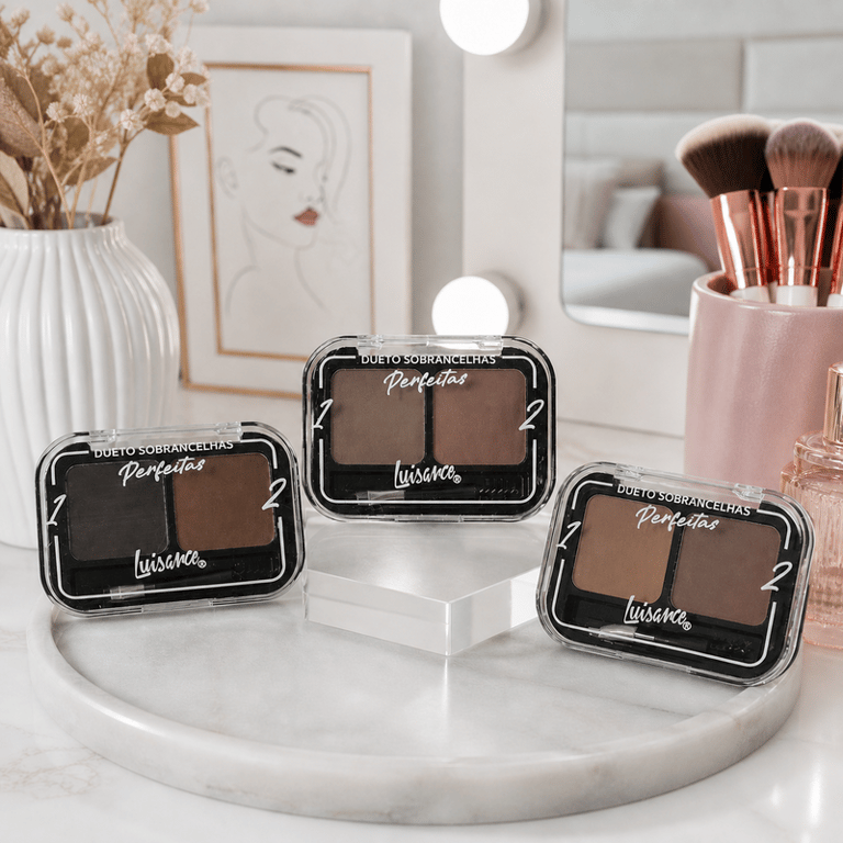 Duo Sombra Sobrancelhas Perfeitas Com Pincel Duplo Chanfrado e Escovinha Luisance 4.4g