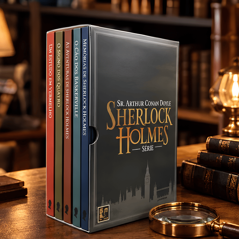Box Sherlock Holmes Série Com 6 Livros Para Coleção De Contos histórias de detetive e Policiais