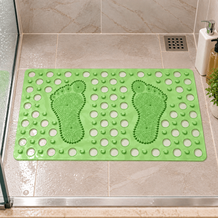 Tapete de Box para Banheiro 63x32cm em PVC com Ventosas Superfície Massageadora e Texturizada para Área do Banho