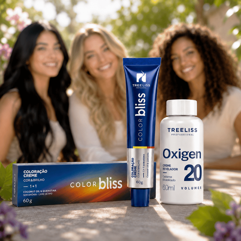 Tonalizante ﻿Coloração Color Bliss 60g + Creme Revelador OX 60ml Treeliss