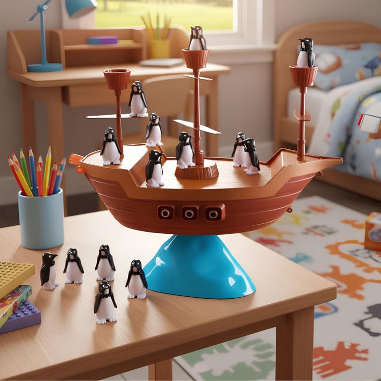 Jogo De Equilíbrio Pinguim Barco Pirata