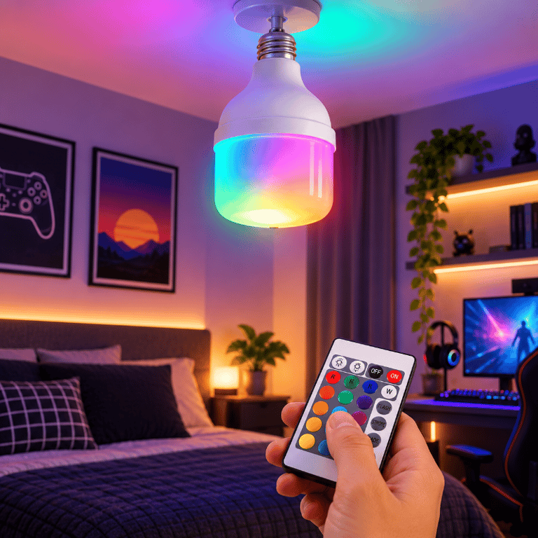 Lâmpada LED RGB 15W Colorida com Controle Remoto E27