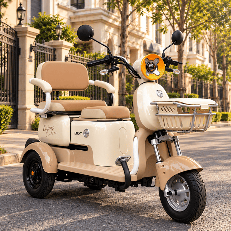 MIDOU Triciclo Elétrico 800W 60V 24Ah Bateria De Lítio Autonomia Até 50Km Peso Máximo 150Kg