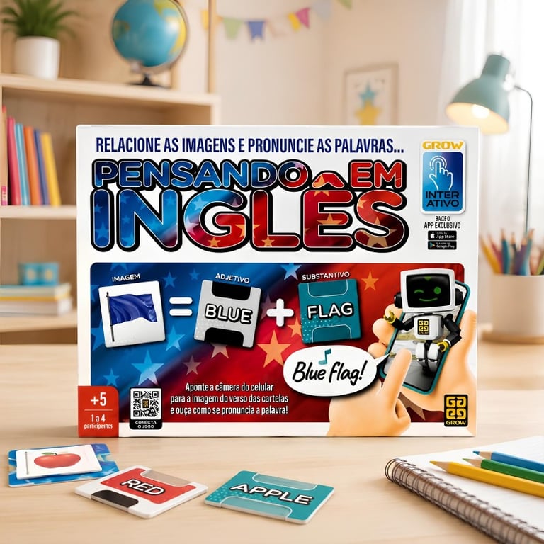 Jogo Educativo Infantil Pensando Em Inglês Grow