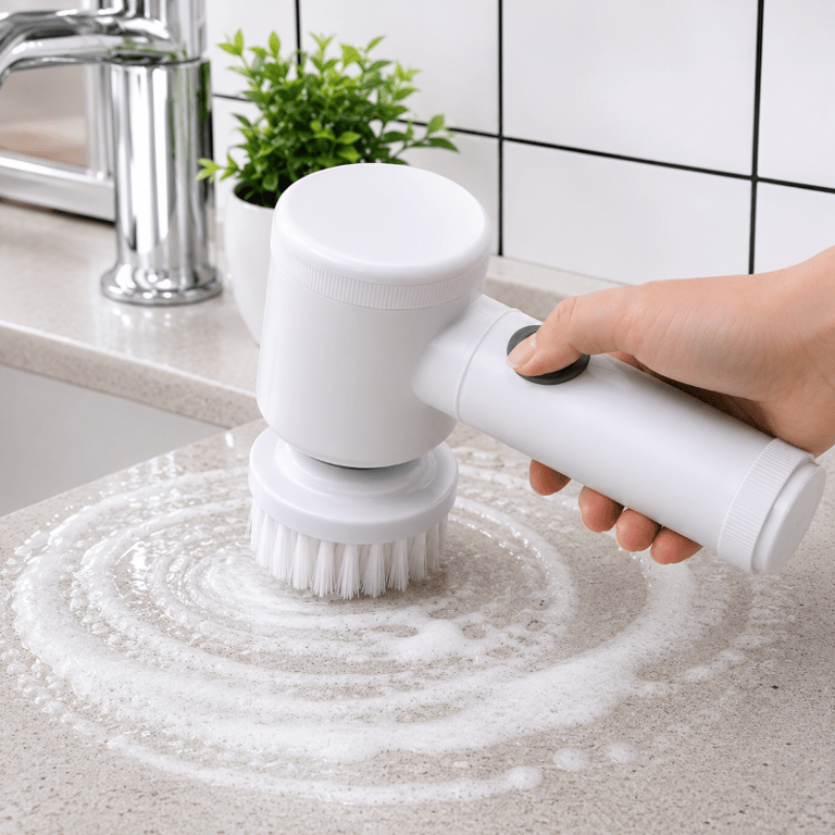 Escova Elétrica Giratória Multifuncional 5 Em 1 Recarregável Com Acessórios Para Limpeza De Banheiro Cozinha Azulejos Pisos Pias E Superfícies