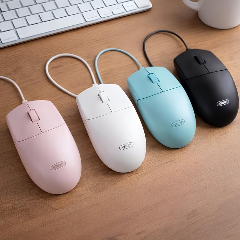 Mouse Óptico USB Com Design Ergonômico