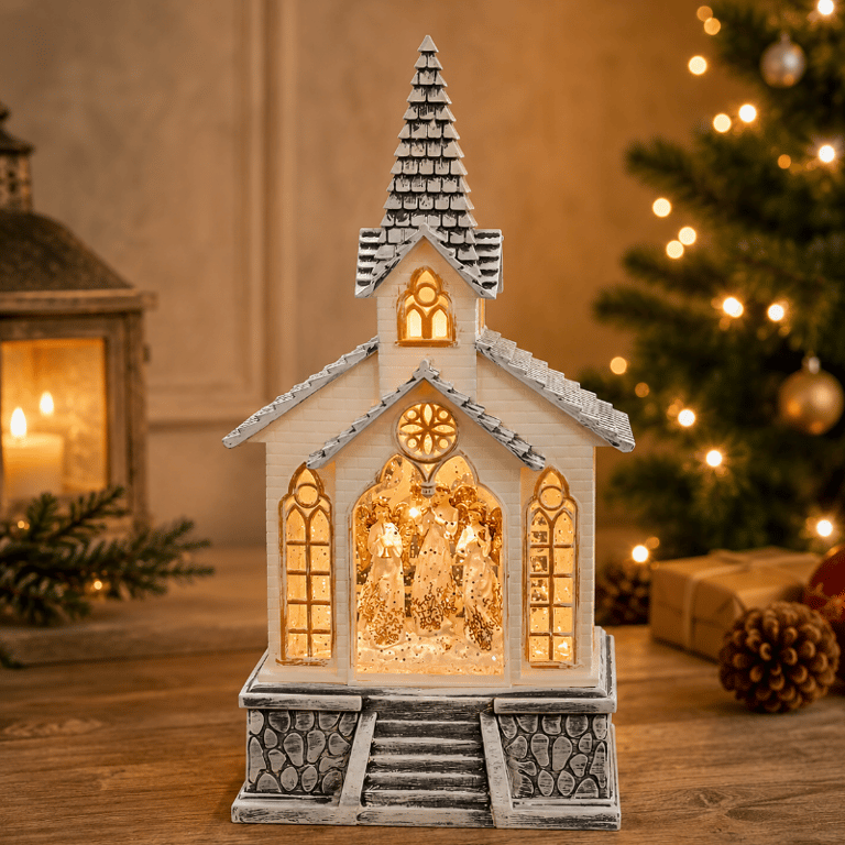 Lanterna de Natal Decorativa Enfeite Natalino Temático para Mesa Aparador Estante e Decoração de Ambientes