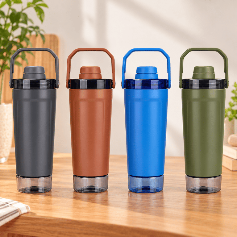 Copo Térmico 591 ml em Aço Inoxidável com Tampa Alça Parede Dupla e Isolamento a Vácuo para Bebidas