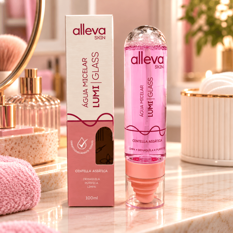 ﻿Água Micelar Lumi Glass Centella Asiática Alleva Skin 100ml