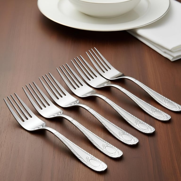 kit Com 6 Garfos De Mesa Aço Inox 