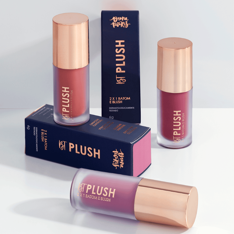 Batom e Blush ﻿BT Plush 2 Em 1 Bruna Tavares 6g 