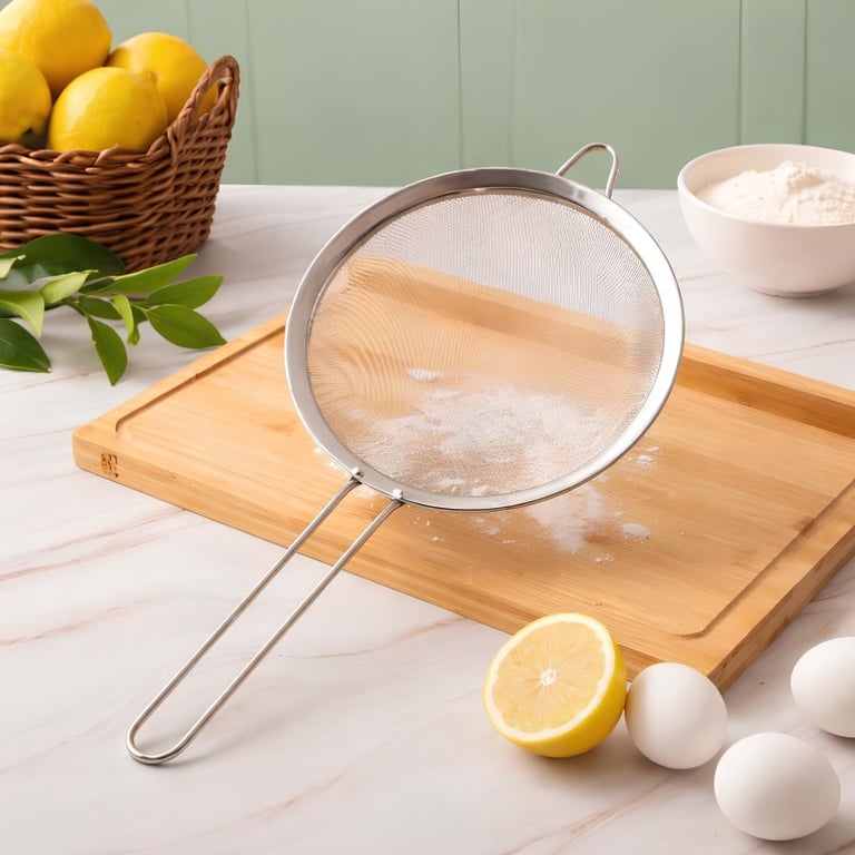 Peneira De Aço Inox Multiuso Com Cabo Reforçado Para Cozinha