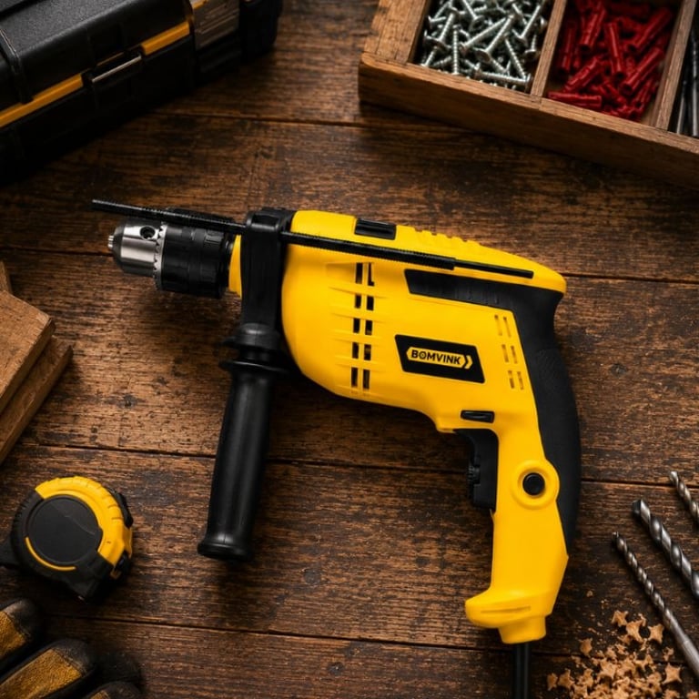 Furadeira de Impacto Elétrica 500W 220V 3000RPM com Alça Auxiliar e Limitador de Profundidade