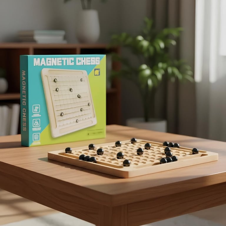 Jogo Estratégico Xadrez Magnético Com Tabuleiro De Madeira 