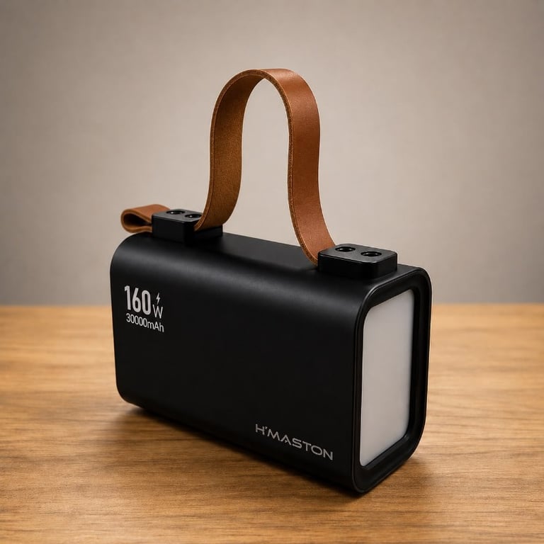 Power Bank 30000mAh 160W Carregador Portátil De Alta Potência Com Carregamento Rápido Múltiplas Saídas Display Digital E Alça Para Celular Tablet Viagens E Trabalho