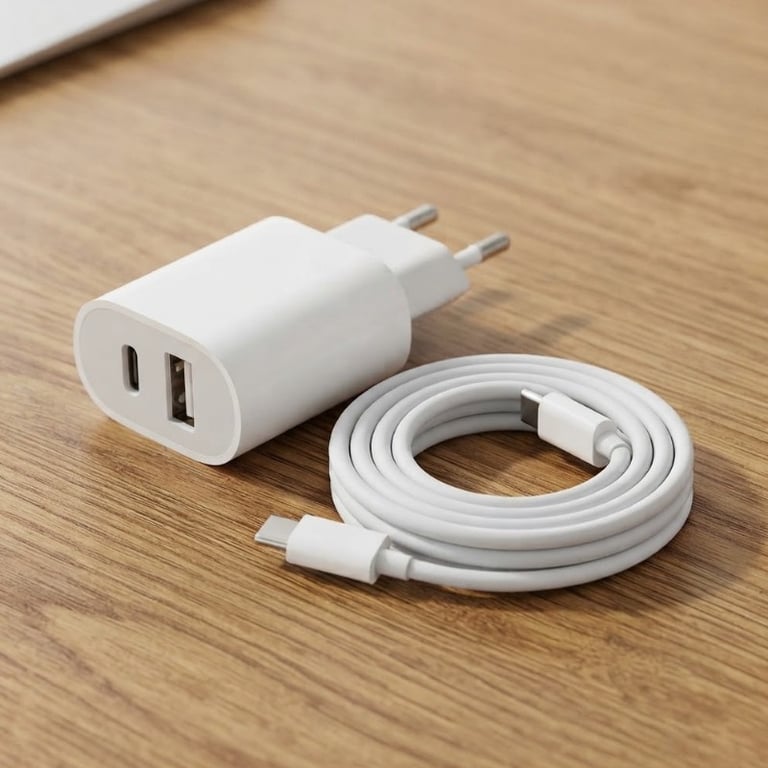 Carregador Turbo 50W Com Cabo Duplo USB-C