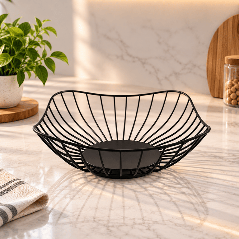 Fruteira De Metal Cesto Decorativo Para Frutas E Organização Da Cozinha